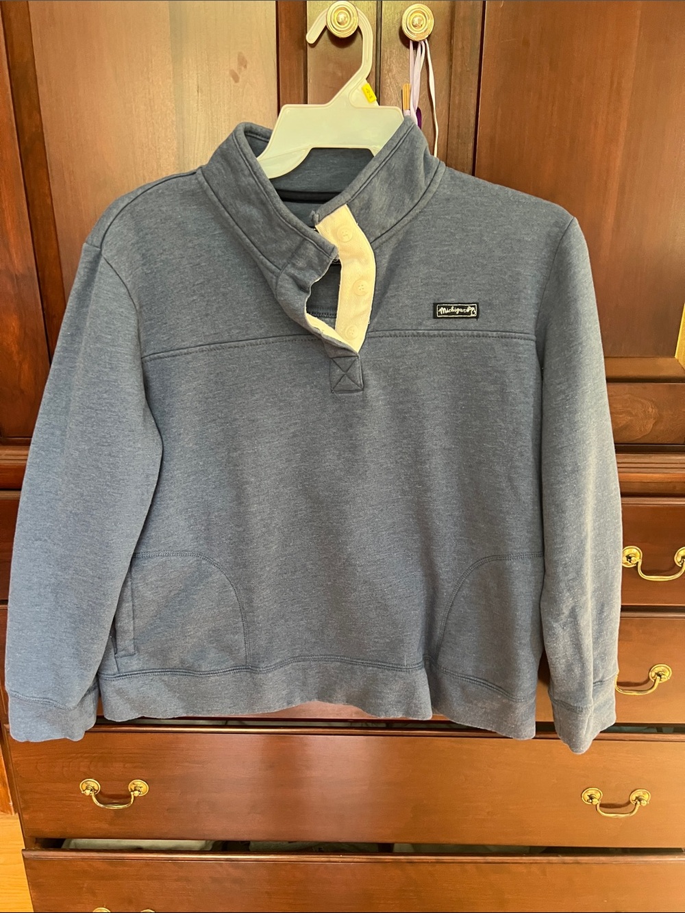 State of Mine Quilted Mock-Neck Women’s Sweater - Slate Blue